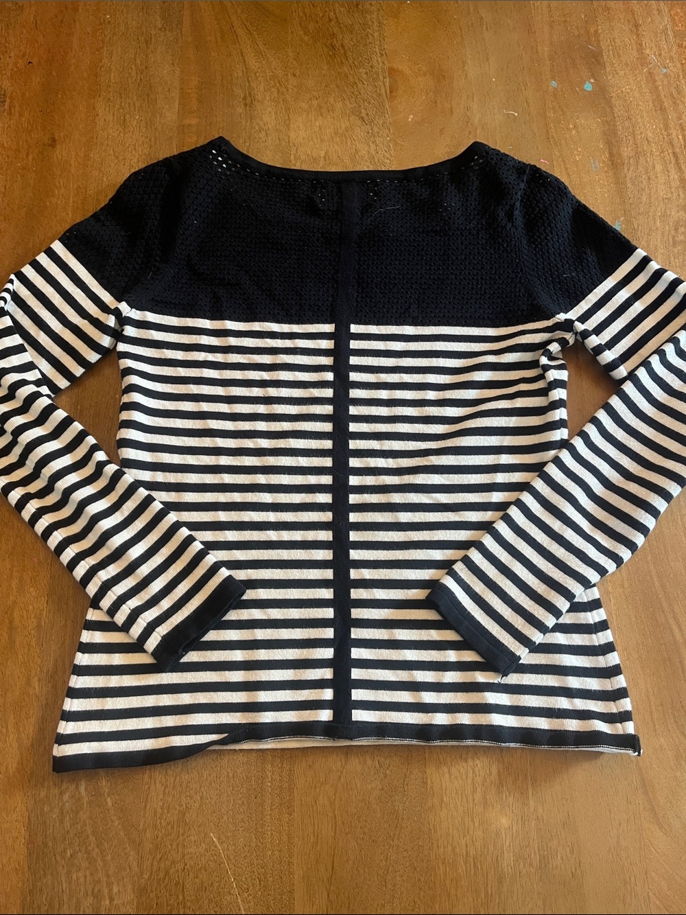 Skies Are Blue Black and White Striped Long-Sleeve Top - Picture 4 of 4